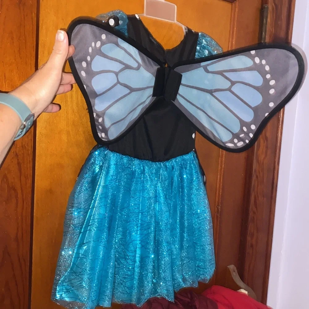 Blue and black butterfly fairy costume size 4